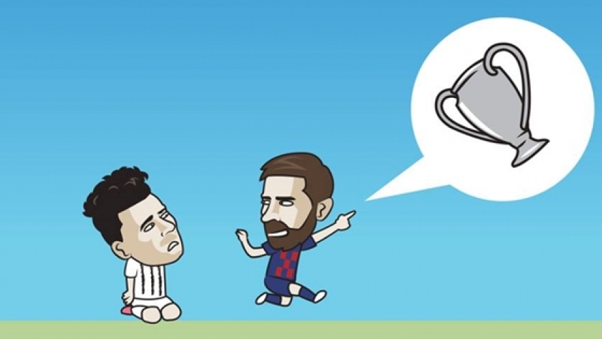 Biếm họa 24h: Ronaldo ngậm ngùi nhìn Messi tỏa sáng ở Champions League